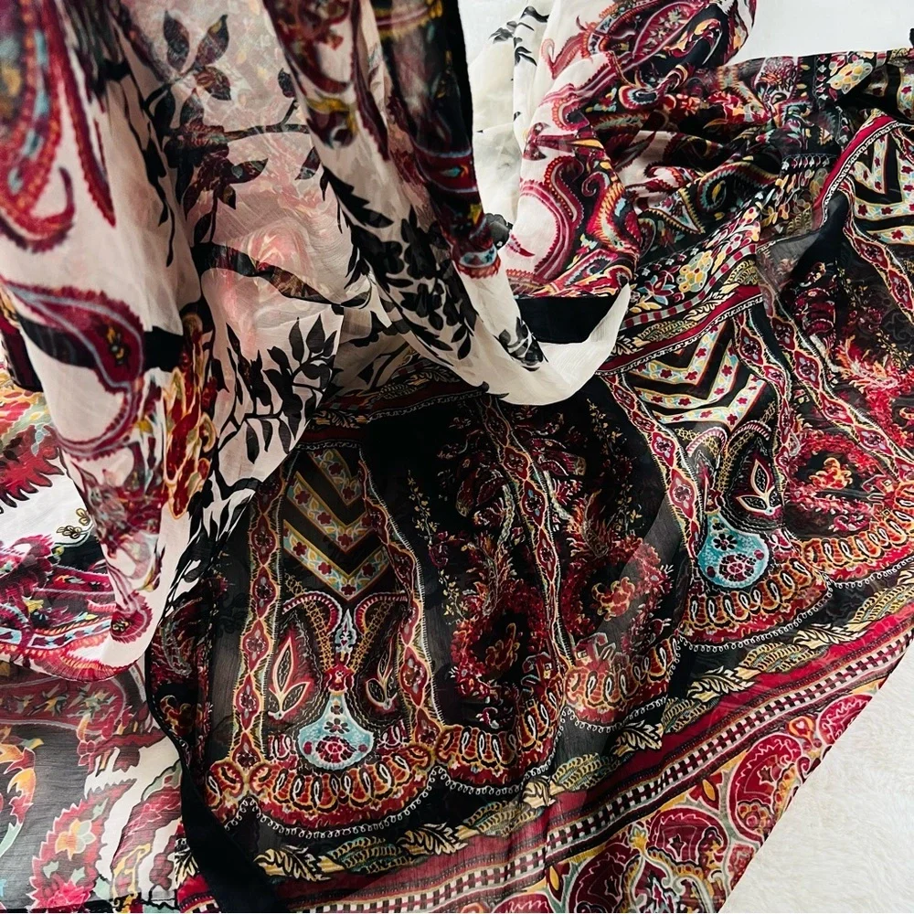 Large Silk Chiffon shawl 90”x40”